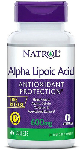 Acido Alfa Lipoico 600mg 45 Tabletes Natrol Importado Eua