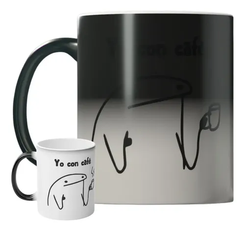 Taza Mágica Deformitos Regalo Flork Yo Con Café Yo Sin Café Negro ...
