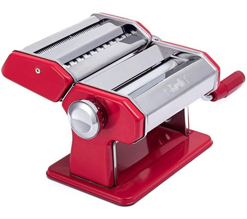 Máquina Para Hacer Pasta Shule, Rodillo Y Cortador De Pasta Color Rojo Shule