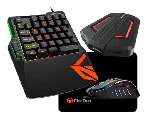 Kit Teclado 1 Mano Mouse Gamer 4 En 1 Meetion Co015