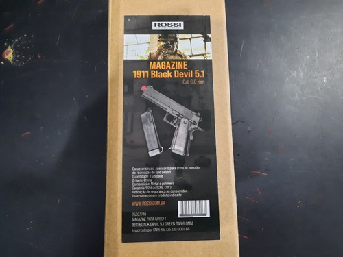 Airsoft Magazine Rossi 1911 Black Devil 5.1 Novos!