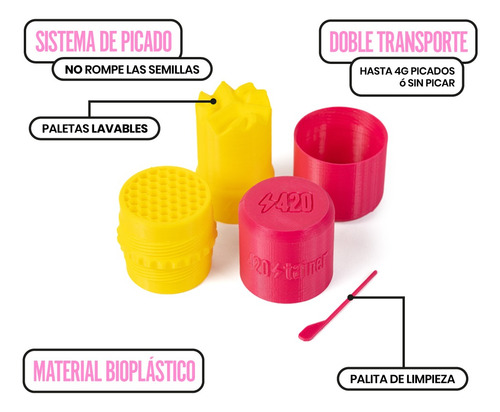 Imagen 2 de 6 de Picador Grinder Tainer Fucsia/amarillo