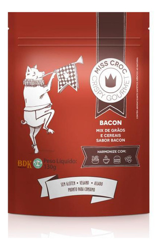 Kit 2x: Granola Crispy Bacon Sem Glúten Sachê Miss Croc 130g