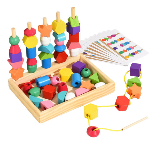 Juego De Secuenciación De Cuentas Montessori Para Niños, Jug