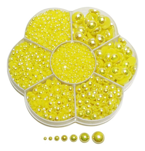 Chenkou Craft 3000pcs 1 Caja Amarillo Redondo Flatback Imita