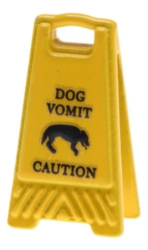 Señal De Advertencia En Miniatura, Adorno Vómito De Perro
