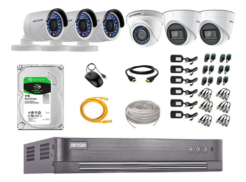 Kit 6 Cámaras Seguridad Full Hd Hikvision 2 Camaras Audio