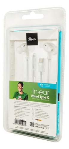 Audífonos In Ear Wired Type-c M/libre Blanco Mlab 08977