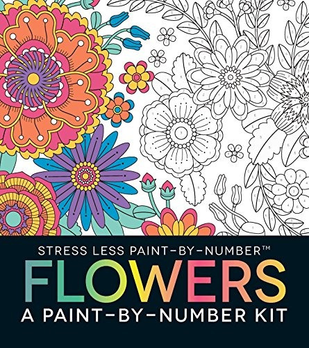 Stress Less Paintbynumber Flowers A Paintbynumber Kit