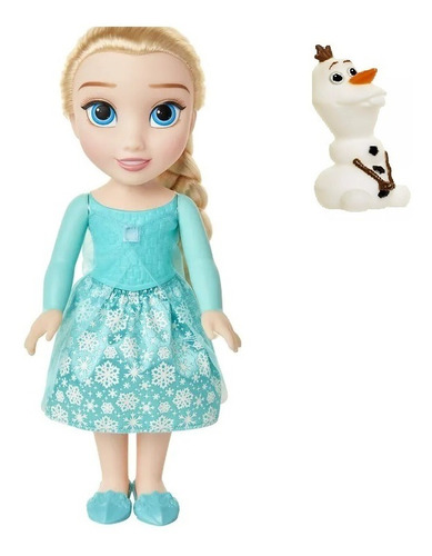 Boneca Elsa Articulada + Mini Boneco Olaf Frozen Mimo 6487