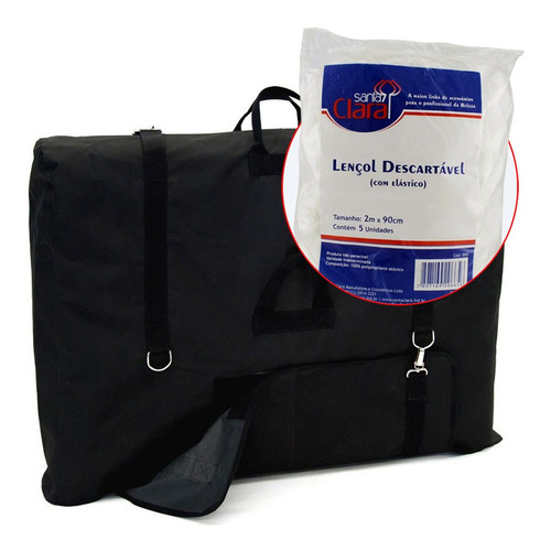 Kit Bolsa Mochila Lona Com Alça Maca Legno 65cm E Lençol Tnt