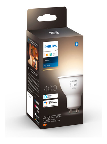 Ampolleta Led Philips Hue Gu10 5.2w Bluetooth Blanco Calido Color de la luz Blanco Cálido y Frío