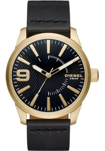 Reloj Diesel Hombre Negro Dorado Cuarzo Dz1801