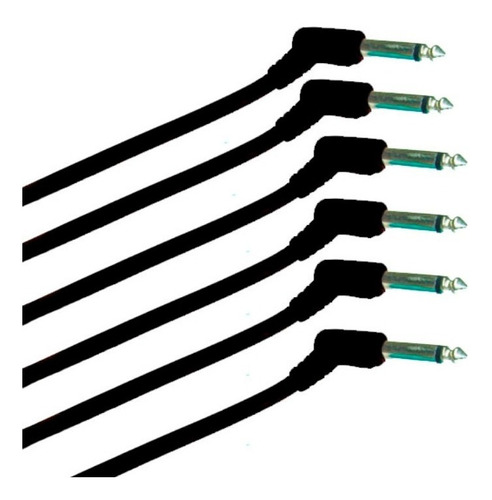 Pack De 6 Cables Sky De Pacheo Plug 1/4 Angular 30cm Negro
