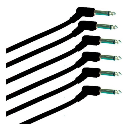 Imagen 1 de 1 de Pack De 6 Cables Sky De Pacheo Plug 1/4 Angular 30cm