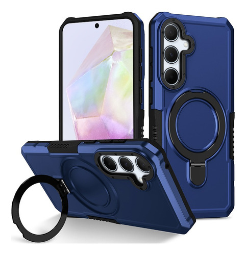 For Samsung Galaxy A55 5g Rotate Ring Stand Hard Armor Case