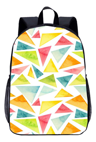 Patrón De Mochila Escolar Estampado Con Arte Triangular Para Color 20 Diseño De La Tela 17-inch Black Bag