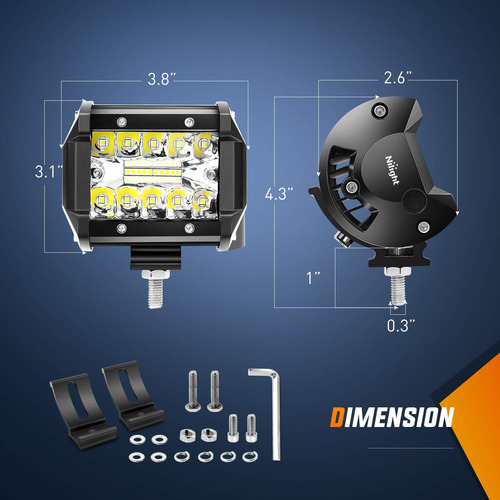 Barra De Luces Led Nilight Zh416, 4 Unidades, 10 Cm, 60 W, C