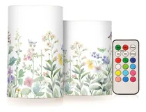 Comprar Vela Llama Diseño Flor Mariposa Led Que Cambian Color Remoto