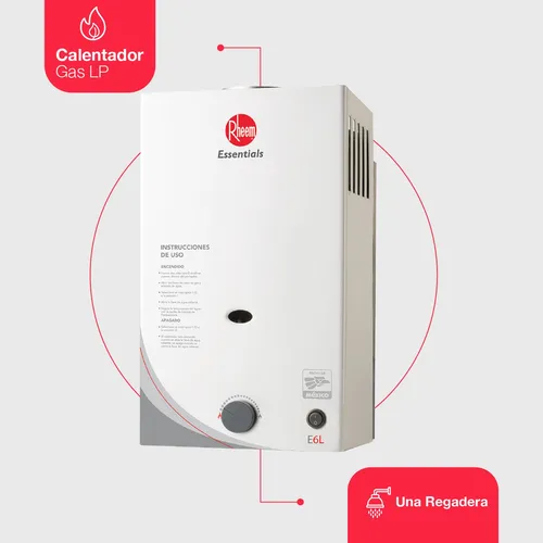 Calentador Inst ntaneo Rheem Essentials 6 L min A Gas Lp