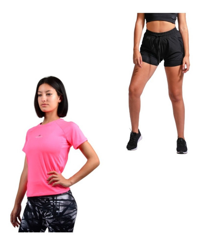 Conjunto! Remera Lycra Mujer Fu + Short Con Calza Mujer Ng