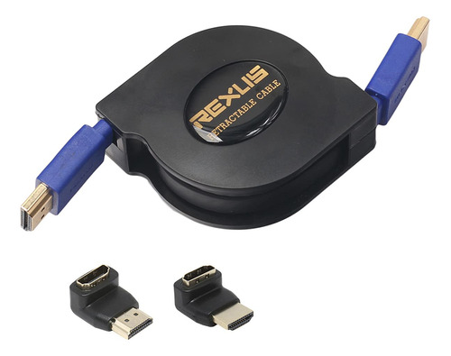 Cable Hdmi Retráctil Super Velocidad 1 M/1.8m 3 En 1 3d + 90