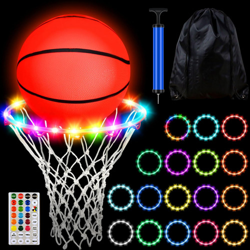 Juego De Aro De Baloncesto Con Luces Led Y Aro De Baloncesto