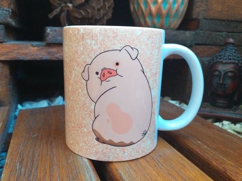 Taza Chanchito Gravity Falls Fondo Tipo Glitter Cerámica Imp