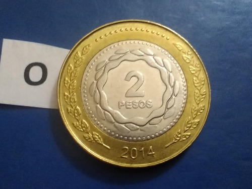 Dos 2 Pesos Año 2014 Monedas Argentinas 2 Pesos Sc Año 2014