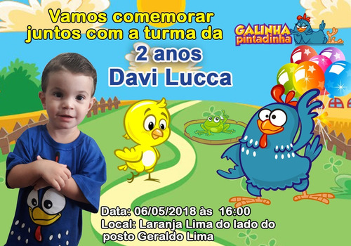 Imagem 1 de 1 de 30 Convites Galinha Pintadinha 10x15 Frete Grátis Brasil