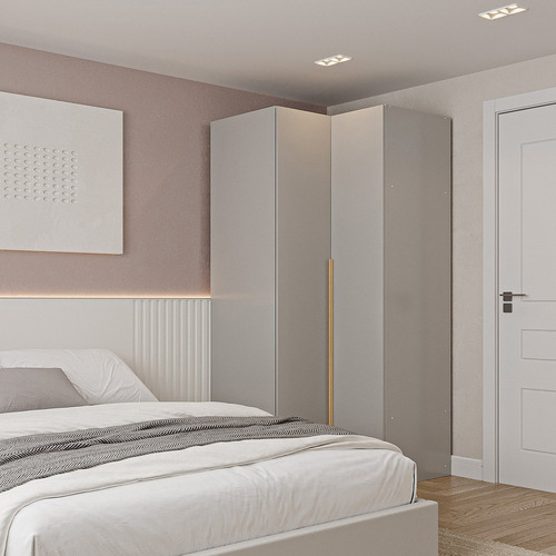 Guarda-roupa De Canto Reto Modular 95cm Sem Portas Com Wt