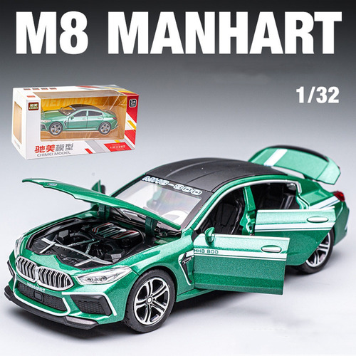 D Bmw M8 Manhart Miniatura Metal Autos Con Luz Y Sonido 1/32