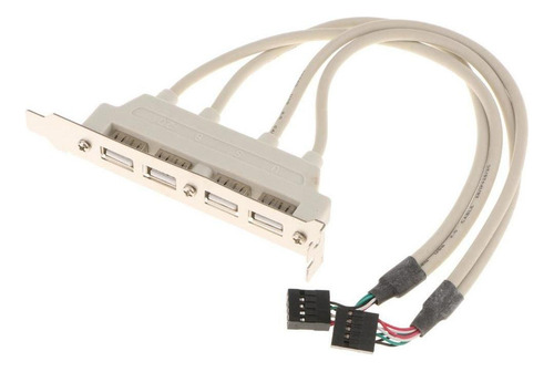 Cabezal De Placa Base Dual 10pin A 4 Puerto Usb2.0 Cable De