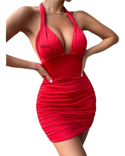 Vestido Sin Espalda Y Cuello Halter B70b