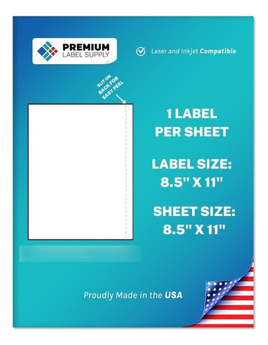 Premium Label Supply Etiqueta Adhesiva Blanca Envio Hoja 8.5