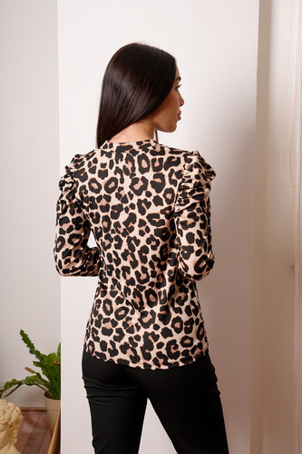 Remera Manga Larga Animal Print Mujer - Mariposamiaok