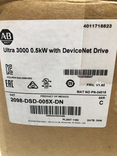 Allen-bradley 2098-dsd-005x-dn Ultra 3000 0.50kw W/devic Ttw