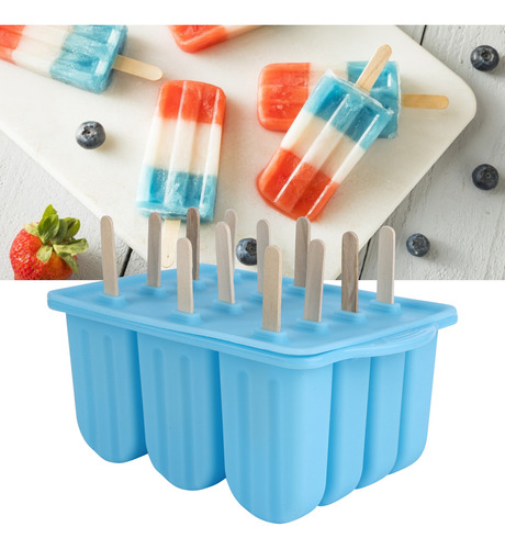 Molde Para Barra De Helado Azul Con 12 Cubos De Hielo