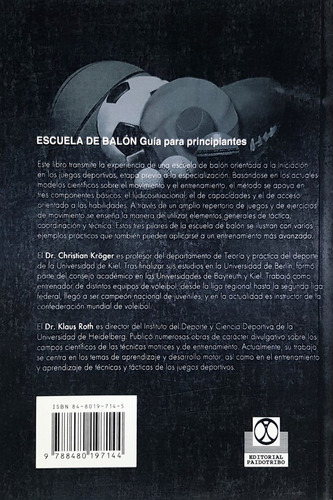 Libro Escuela De Balón. Guía Para Principiantes Paidotribo