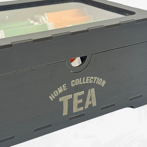 Caja De Te Madera Organizador - 6 Divisiones Removibles