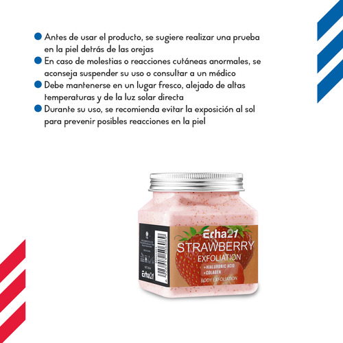 Exfoliante Corporal Diler De 350ml Fórmula Con Colágeno Y Ácido Hialurónico Para Piel Suave Limpia Y Revitalizada De Uso Diario O Semanal Aroma Fresa