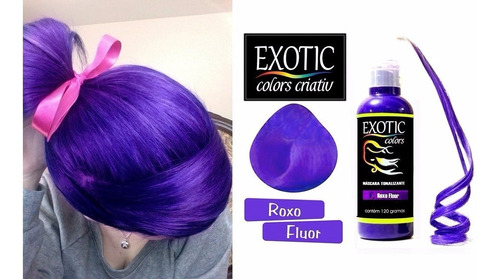 Exotic Colors Tinta Cabelo Sem Amônia Roxo Fluor 120g