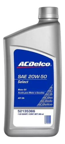 Aceite Acdelco | 20w50 Mineral