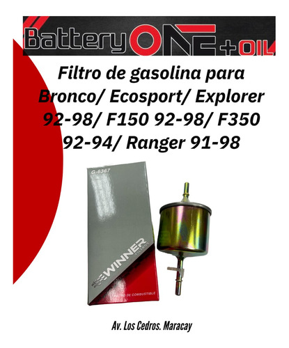 Filtro Gasolina Bronco/f150/f350/ranger/explorer(6367)