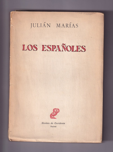 Julián Marías Los Españoles Libro Usado 1962