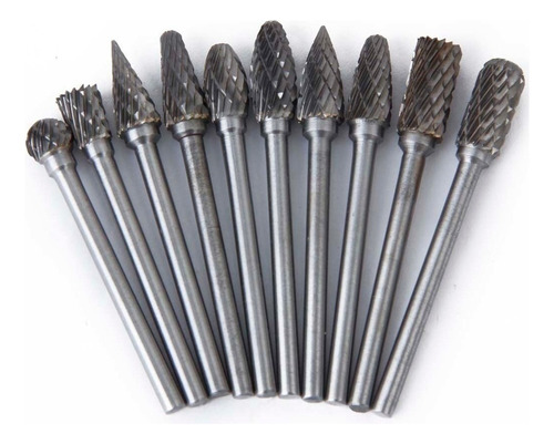 Gift Kit 10 Tungsten Carbide Rotary Files Shank 6mm