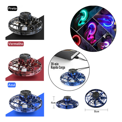 Brinquedo Bola Voadora Spinner Boomerang Luzes 360 Indução