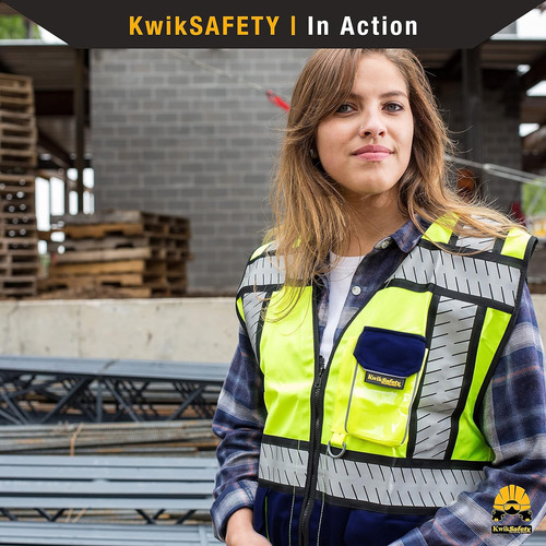 Chaleco De Seguridad Kwiksafety , Talla L , Azul