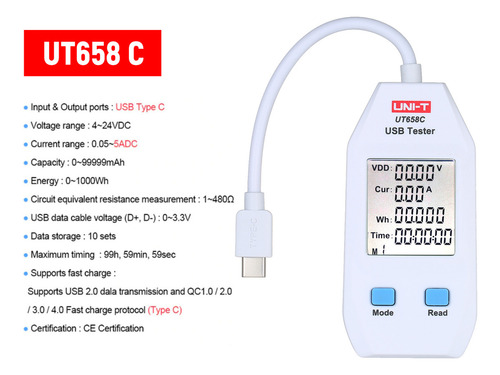 Medidor De Batería De Energía Usb Lcd Tester Usb