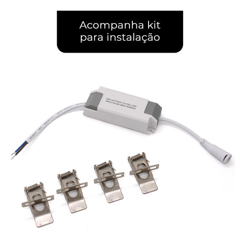 Kit 2 Painel Plafon Embutir Led 40w 32x62 Preto Luz Frio